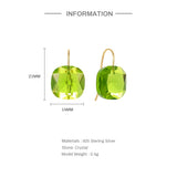 Crystal Candy Zircon 925 Sterling Silver Hoop Earrings For Women