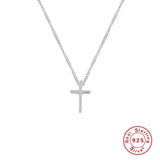 Rainbow Colorful Zircon Cross Pendant Necklace Crystal Jewelry