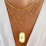 Rainbow Colorful Zircon Cross Pendant Necklace Crystal Jewelry