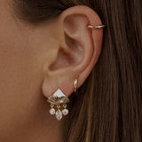 Triangle Ear Wrap Shaker Earrings Opal Zircon Charms Bridal Jewelry