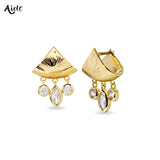 Triangle Ear Wrap Shaker Earrings Opal Zircon Charms Bridal Jewelry