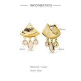 Triangle Ear Wrap Shaker Earrings Opal Zircon Charms Bridal Jewelry