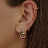 Triangle Ear Wrap Shaker Earrings Opal Zircon Charms Bridal Jewelry