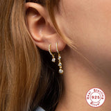 925 Sterling Silver Hoops Earrings CZ Pendientes