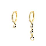 925 Sterling Silver Hoops Earrings CZ Pendientes