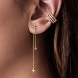 Zircon Long Chain Tassel 925 Silver Drop Earrings For Women