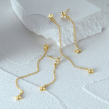 Zircon Long Chain Tassel 925 Silver Drop Earrings For Women