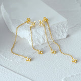 Zircon Long Chain Tassel 925 Silver Drop Earrings For Women