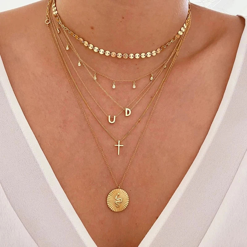 925 Silver Vintage Glossy Cross Pendant Choker Necklace for Women
