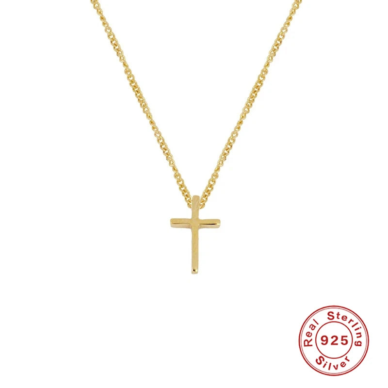 925 Silver Vintage Ethnic Cross Pendant Choker Necklace for Women
