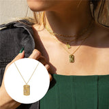 Zodiac Constellation Charm Necklace with Zircon Moon Star