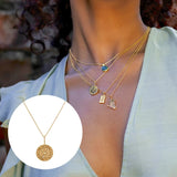 Zodiac Constellation Charm Necklace with Zircon Moon Star