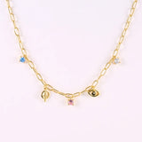 Silver Chain Necklace with Star Pendants Choker