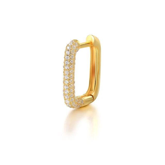 CZ Geometric Diamond Hoop Earrings for Women Gift
