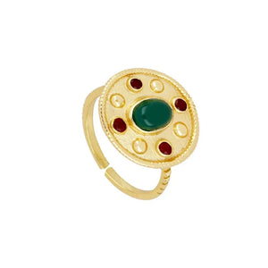 Silver Rainbow Oval Diamond Zircon Opening Rings Women Unique Hand Encircle Moon