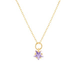 Silver Rainbow Square Zircon Star Pendant Necklace Enamel Eye Heart Charm