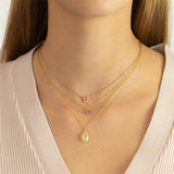 Silver Rainbow Square Zircon Star Pendant Necklace Enamel Eye Heart Charm