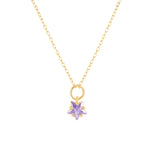 Silver Rainbow Square Zircon Star Pendant Necklace Enamel Eye Heart Charm