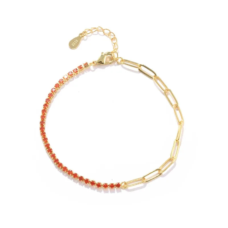 Square Zircon Chain Bracelet Women Hollow O Chain Party Jewelry