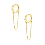 925 Silver Long Chain Earring Hoop Earrings Silver Jewelry Oorbellen
