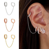 Gothic Punk 925 Silver Handcuff Earrings