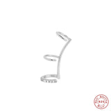 Minimalist Three Layer Line Ear Cuff No Piercing Zircon Cartilage Clip Earrings
