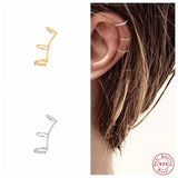 Minimalist Three Layer Line Ear Cuff No Piercing Zircon Cartilage Clip Earrings