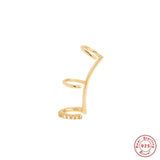 Minimalist Three Layer Line Ear Cuff No Piercing Zircon Cartilage Clip Earrings