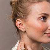 925 Silver Paper Clip Stud Earrings Oval Style Pierced Earrings for Women