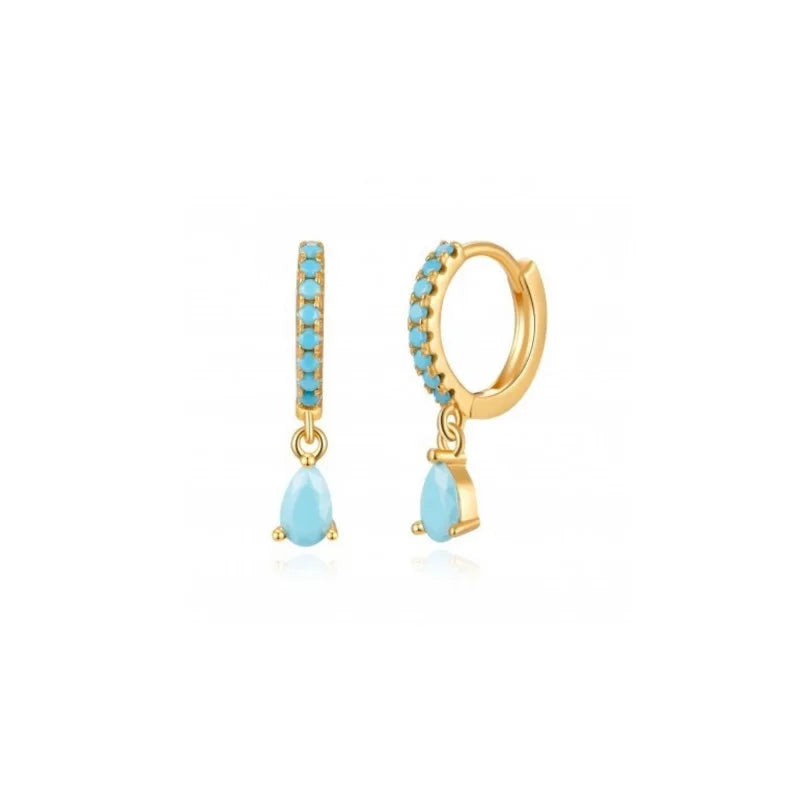 925 Silver Huggie Hoop Earrings Crystal Zircon Small Earrings Jewelry