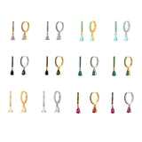 925 Silver Huggie Hoop Earrings Crystal Zircon Small Earrings Jewelry