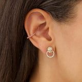 Crystal Rhinestone Ear Cuff Earrings Wrap Clip Jewelry 925 Sterling Silver