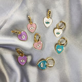 Silver Heart Hoop Earrings Women Piercing Jewelry
