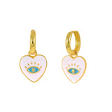 Silver Heart Hoop Earrings Women Piercing Jewelry