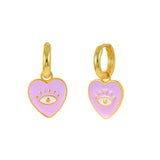 Silver Heart Hoop Earrings Women Piercing Jewelry