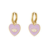 Silver Heart Hoop Earrings Women Piercing Jewelry