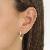 Silver Geometric Love Zircon Huggie Hoop Earrings for Women