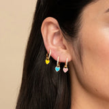 Silver Geometric Love Zircon Huggie Hoop Earrings for Women