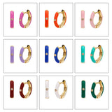 Enamel Hoop Earrings White/purple/pink/rose red