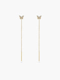 925 Silver Tassel Zircon Drop Earrings for Women