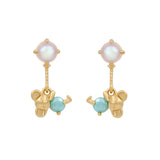 Silver& 18K Plated Bear Rabbit Stud Earring for Women