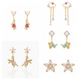 Silver& 18K Plated Bear Rabbit Stud Earring for Women