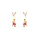 Silver& 18K Plated Bear Rabbit Stud Earring for Women