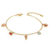 Silver Plating Bracelet Animal Starfish Octopus CZ Women Charm Jewelry