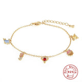 Silver Plating Bracelet Animal Starfish Octopus CZ Women Charm Jewelry