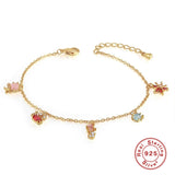 Silver Plating Bracelet Animal Starfish Octopus CZ Women Charm Jewelry