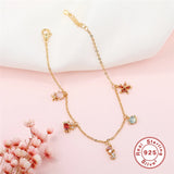 Silver Plating Bracelet Animal Starfish Octopus CZ Women Charm Jewelry