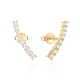 Round Zircon 925 Silver Stud Earrings For Women Minimalism Jewelry