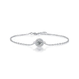 Sparkling 0.5Ct Moissanite Bracelet 925 Sterling Silver Chain Charms