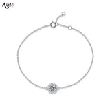 Sparkling 0.5Ct Moissanite Bracelet 925 Sterling Silver Chain Charms